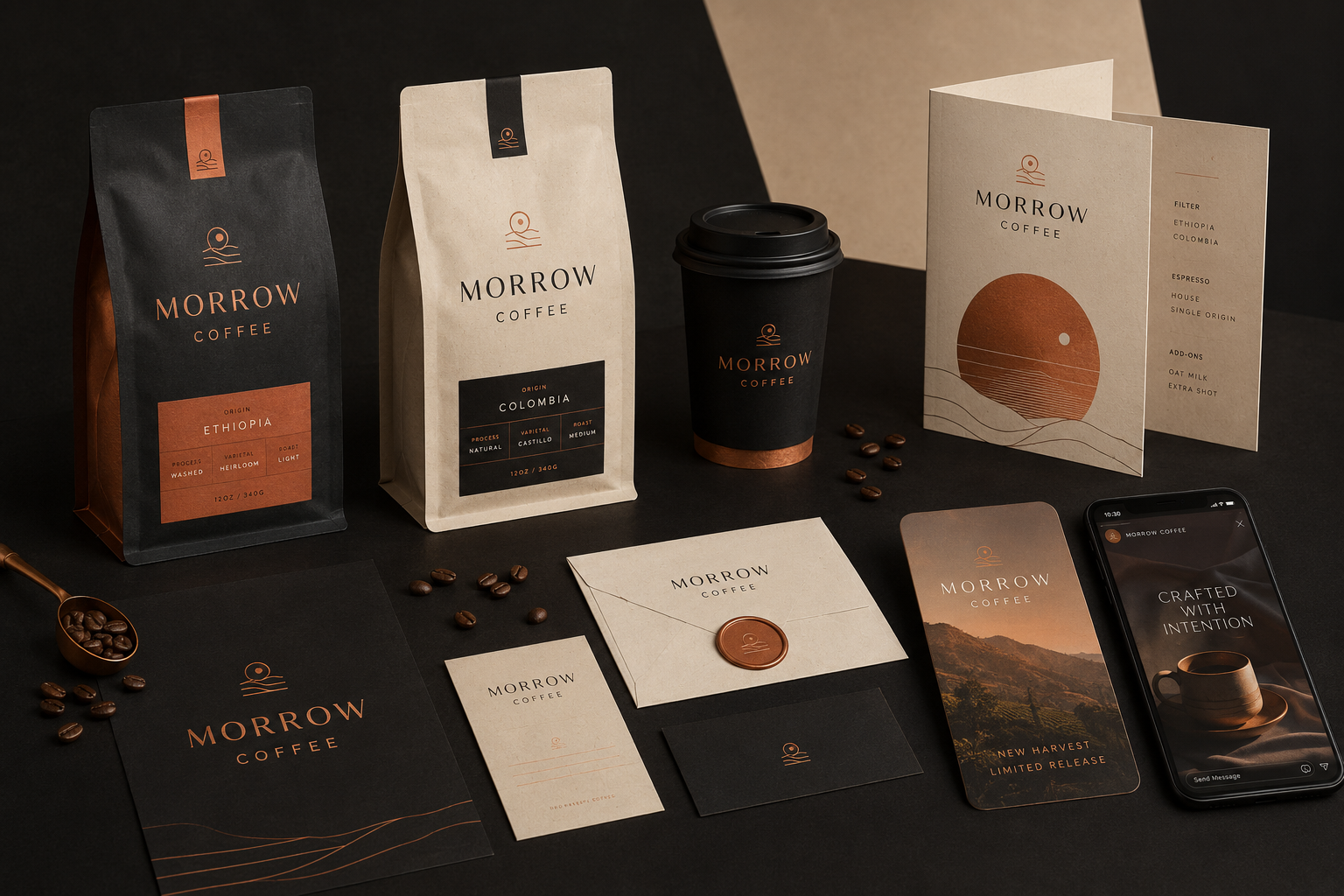 Morrow Coffee brand identity and packaging concept